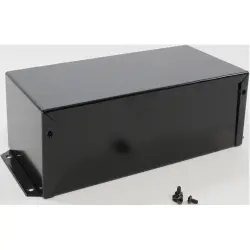 Aluminum enclosure, (L x W x H) 203 x 102 x 76 mm, black (RAL 9005), IP32, 1411FBSBK