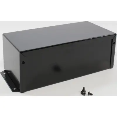 Aluminum enclosure, (L x W x H) 203 x 102 x 76 mm, black (RAL 9005), IP32, 1411FBSBK - 1
