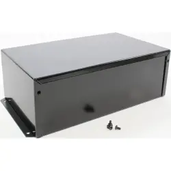 Aluminum enclosure, (L x W x H) 254 x 152 x 89 mm, black (RAL 9005), IP32, 1411FBUBK