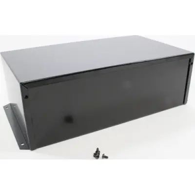 Aluminum enclosure, (L x W x H) 305 x 178 x 102 mm, black (RAL 9005), IP32, 1411FBXBK - 1