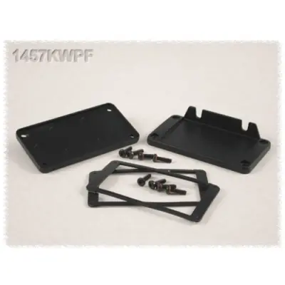End plate, aluminum, (L x W) 86.89 x 47 mm, black, for series 1457, 1457KWPF-10 - 1