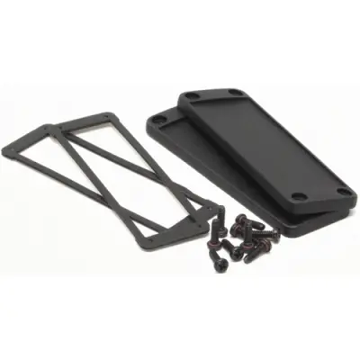End plate, aluminum, (L x W) 86.89 x 47 mm, black, for enclosure, 1457LWP - 1