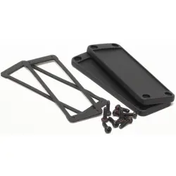 End plate, aluminum, (L x W) 86.89 x 47 mm, black, for enclosure, 1457LWP