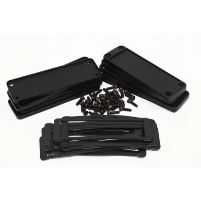 End plate, aluminum, (L x W) 86.89 x 47 mm, black, for enclosure, 1457LWP-10 - 1