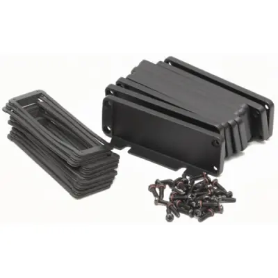 End plate, aluminum, black, for enclosure, 1457LWPF-10 - 1