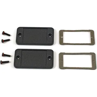 EMI/RFI end plate, aluminum, (L x W) 62 x 33.93 mm, black, for series 1457, 1457CEP - 1