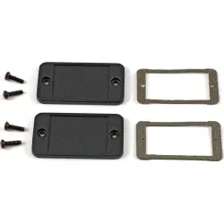 EMI/RFI end plate, aluminum, (L x W) 62 x 33.93 mm, black, for series 1457, 1457CEP