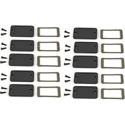 EMI/RFI end plate, aluminum, (L x W) 62 x 33.93 mm, black, for series 1457, 1457CEP-10