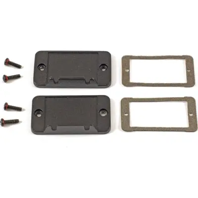 EMI/RFI end plate, aluminum, (L x W) 62 x 33.93 mm, black, for series 1457, 1457CEPF - 1