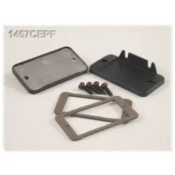 EMI/RFI end plate, aluminum, (L x W) 62 x 33.93 mm, black, for series 1457, 1457CEPF-10