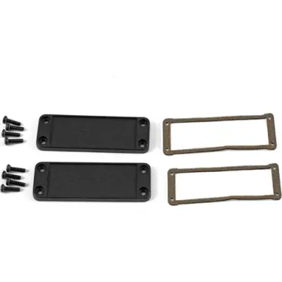 EMI/RFI end plate, aluminum, (L x W) 62 x 33.93 mm, black, for series 1457, 1457JEP - 1