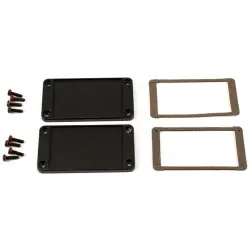 EMI/RFI end plate, aluminum, (L x W) 87 x 47.12 mm, black, for series 1457, 1457KEP