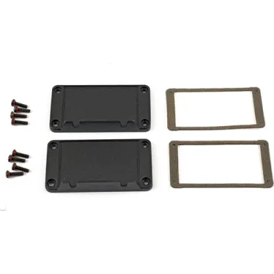 EMI/RFI end plate, aluminum, (L x W) 86.89 x 47 mm, black, for series 1457, 1457KEPF - 1
