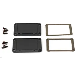 EMI/RFI end plate, aluminum, (L x W) 86.89 x 47 mm, black, for series 1457, 1457KEPF