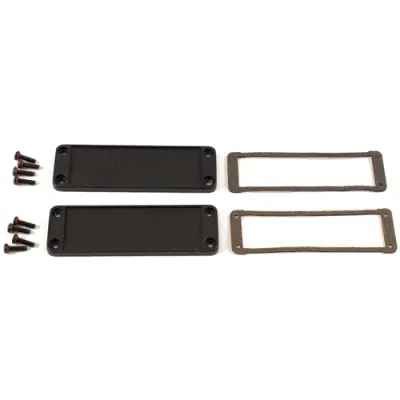 EMI/RFI end plate, aluminum, (L x W) 86.89 x 47 mm, black, for series 1457, 1457LEP - 1