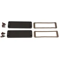 EMI/RFI end plate, aluminum, (L x W) 86.89 x 47 mm, black, for series 1457, 1457LEP