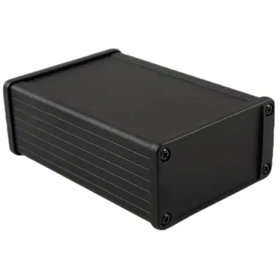 EMI/RFI end plate, aluminum, (L x W) 86.89 x 47 mm, black, for series 1457, 1457LEPF-10 - 1