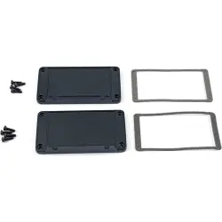 EMI/RFI end plate, aluminum, (L x W) 108 x 58.61 mm, black, 1457NEPF