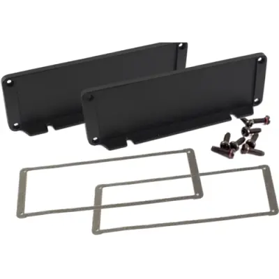 EMI/RFI end plate, aluminum, black, for series 1457, 1457TEPF - 1