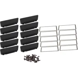EMI/RFI end plate, aluminum, black, for series 1457, 1457TEPF-10