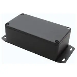 Aluminum die cast enclosure, (L x W x H) 113 x 60 x 38 mm, black (RAL 9005), IP54, 1590B2FBK - 1