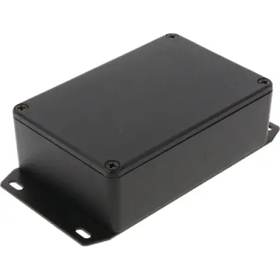 Aluminum die cast enclosure, (L x W x H) 116 x 77 x 38 mm, black (RAL 9005), IP54, 1590B3FBK - 1