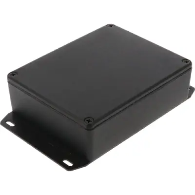 Aluminum die cast enclosure, (L x W x H) 119 x 94 x 34 mm, black (RAL 9005), IP54, 1590BBFBK - 1