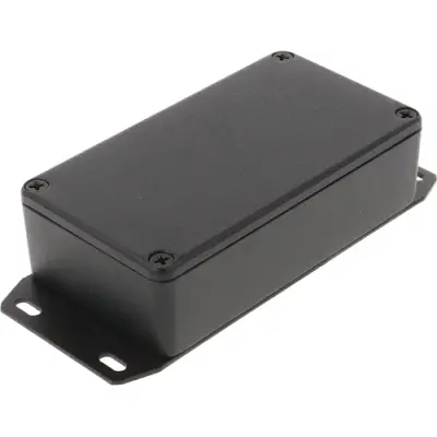 Aluminum die cast enclosure, (L x W x H) 113 x 60 x 31 mm, black (RAL 9005), IP54, 1590BFBK - 1