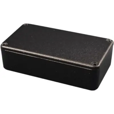 Aluminum die cast enclosure, (L x W x H) 188 x 120 x 37 mm, black (RAL 9005), IP54, 1590DDFBK - 1