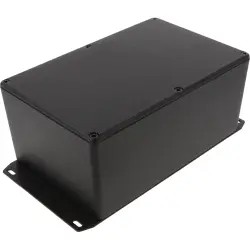 Aluminum die cast enclosure, (L x W x H) 188 x 120 x 82 mm, black (RAL 9005), IP54, 1590EFBK