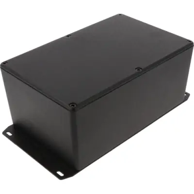 Aluminum die cast enclosure, (L x W x H) 188 x 120 x 82 mm, black (RAL 9005), IP54, 1590EFBK - 1