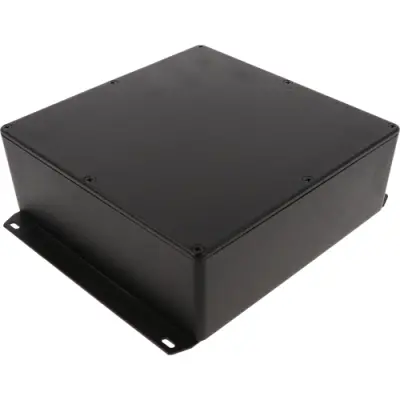 Aluminum die cast enclosure, (L x W x H) 188 x 188 x 67 mm, black (RAL 9005), IP54, 1590FFBK - 1