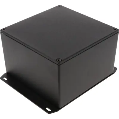 Aluminum die cast enclosure, (L x W x H) 125 x 125 x 79 mm, black (RAL 9005), IP54, 1590KFBK - 1