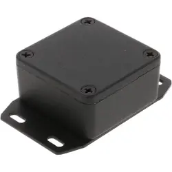 Aluminum die cast enclosure, (L x W x H) 51 x 51 x 25 mm, black (RAL 9005), IP54, 1590LLBFBK