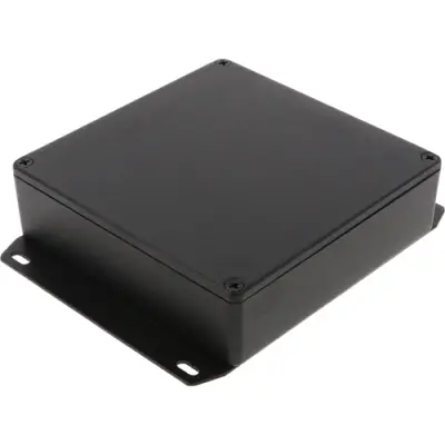 Aluminum die cast enclosure, (L x W x H) 120 x 120 x 34 mm, black (RAL 9005), IP54, 1590QFBK - 1