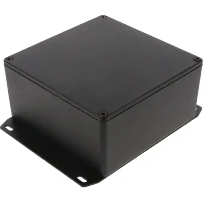 Aluminum die cast enclosure, (L x W x H) 120 x 120 x 59 mm, black (RAL 9005), IP54, 1590UFBK - 1