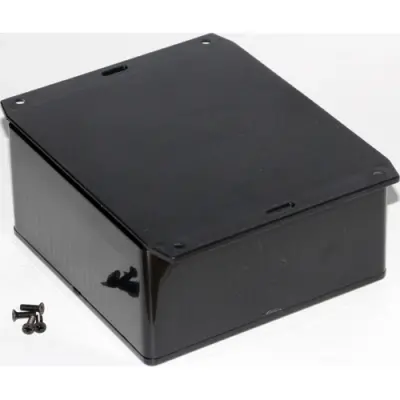 ABS enclosure, (L x W x H) 120 x 120 x 59 mm, black (RAL 9005), IP54, 1591UF2BK - 1