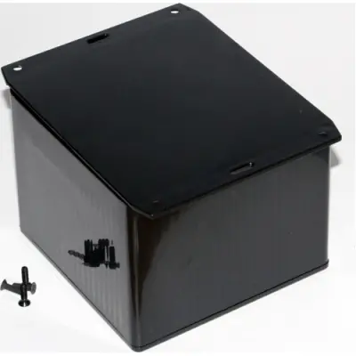ABS enclosure, (L x W x H) 120 x 120 x 94 mm, black (RAL 9005), IP54, 1591VF2BK - 1