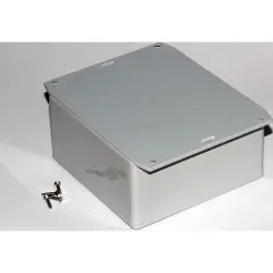 ABS enclosure, (L x W x H) 120 x 120 x 59 mm, light gray (RAL 7035), IP54, 1591UF2SGY
