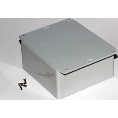 ABS enclosure, (L x W x H) 120 x 120 x 59 mm, light gray (RAL 7035), IP54, 1591UF2SGY - 1