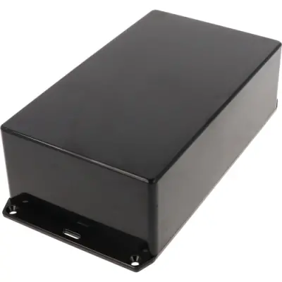 ABS enclosure, (L x W x H) 191 x 110 x 61 mm, black (RAL 9005), IP54, 1591ESFLBK - 1