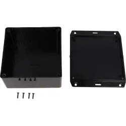 ABS enclosure, (L x W x H) 120 x 120 x 59 mm, black (RAL 9005), IP54, 1591USFLBK