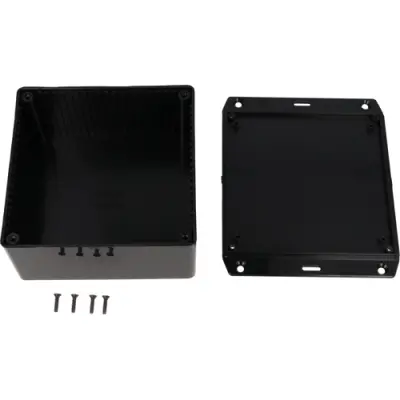 ABS enclosure, (L x W x H) 120 x 120 x 59 mm, black (RAL 9005), IP54, 1591USFLBK - 1