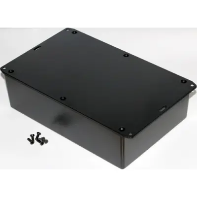ABS enclosure, (L x W x H) 221 x 150 x 58 mm, black (RAL 9005), IP54, 1591XXFFLBK - 1