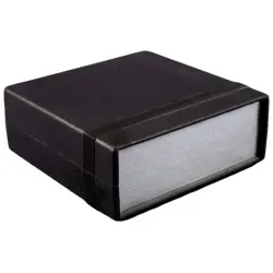 End plate, ABS, (L x W x H) 190 x 35 x 1.65 mm, black, for series 1598H, 1598PLHBK