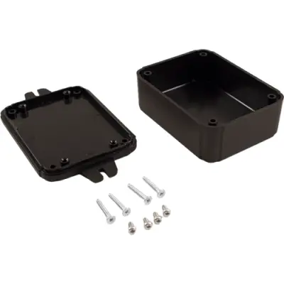 ABS enclosure, (L x W x H) 80 x 60 x 30 mm, black (RAL 9005), IP54, RL6105-FBK - 1