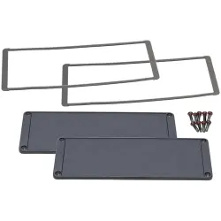 EMI/RFI end plate, aluminum, for series 1457, 1457UEP, package with 2 pieces