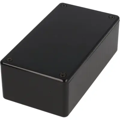 ABS enclosure, (L x W x H) 120 x 94 x 34 mm, black (RAL 9005), IP54, 1591GFLGY - 1