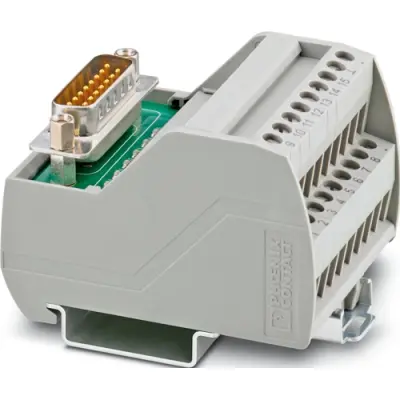 Transfer module, 15 pole, 2.5 A, 24 V, 2322155, VIP-2/SC/D15SUB/M/LED - 1
