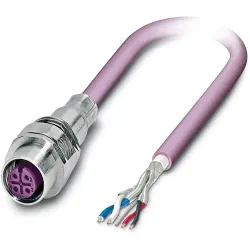 Sensor actuator cable, M12-cable socket, straight to open end, 5 pole, 2 m, PUR, purple, 4 A, 1239895